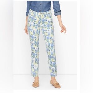 Talbots Woman’s Size 10 Slim Ankle Jeans Watercolor Vases, print stretch Floral